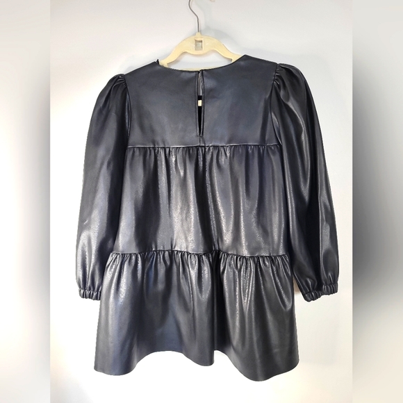 Zara Vegan Leather Babydoll Top. Size Small ⭐️Host Pick ⭐️ - Picture 4 of 8